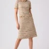 Boucle Fringe Trim Daytime Dress