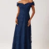 Butterfly Applique 3D Lace And Tulle Gown