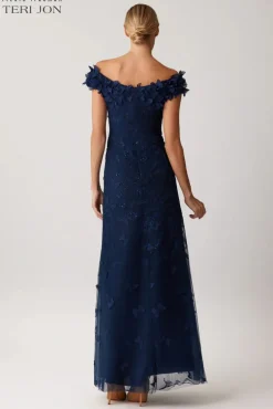 Butterfly Applique 3D Lace And Tulle Gown