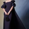 Crepe And Taffeta Evening Gown With Cape