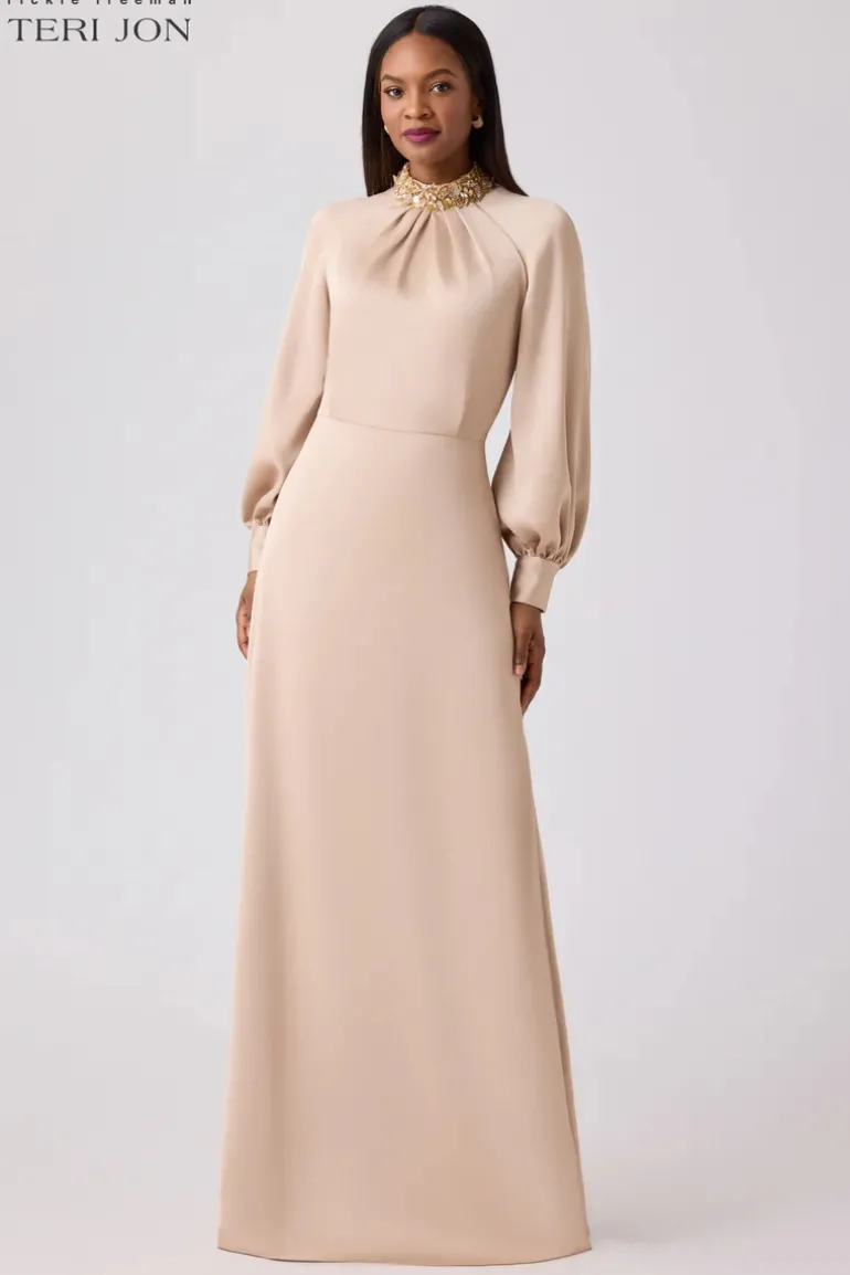 Crepe Back Satin A-line Evening Gown