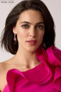 Crystal and Stone Drop Earrings