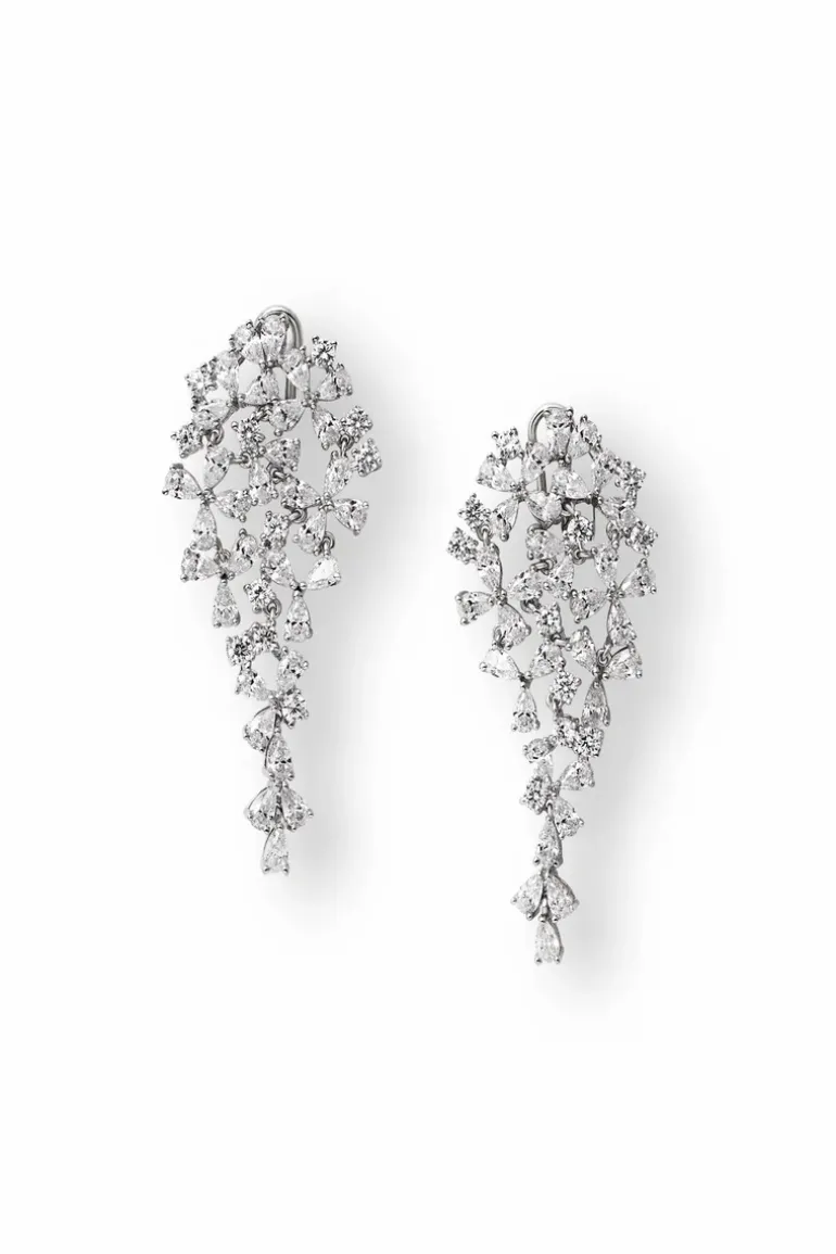 Crystal Cluster Drop Earrings