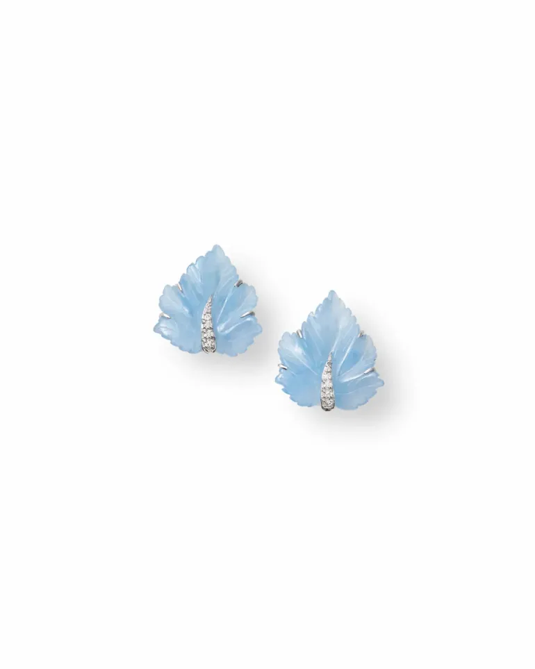 Crystal Leaf Earrings
