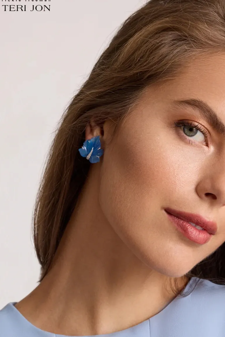 Crystal Leaf Earrings