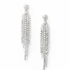 Draped Rhinestone Tassel Earrings