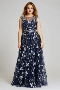 Embroidered Lace Illusion Gown