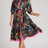 Floral Flounce Hem Shirt Dress