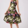 Floral Jacquard Halter Dress