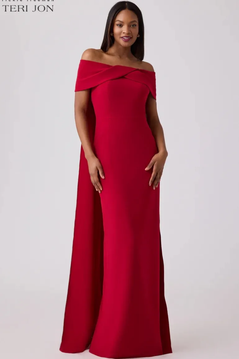 Formal Crepe Train Evening Gown