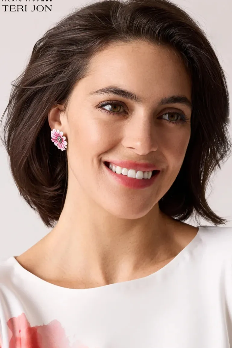 Hand Painted Flower Earrings