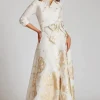 Jacquard Border Pattern Shirt Gown
