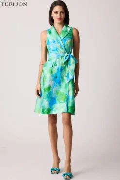 Jacquard Leaf Shirt Dress
