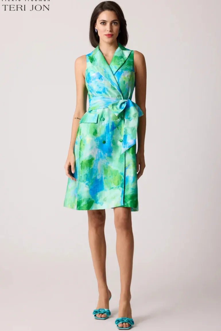 Jacquard Leaf Shirt Dress