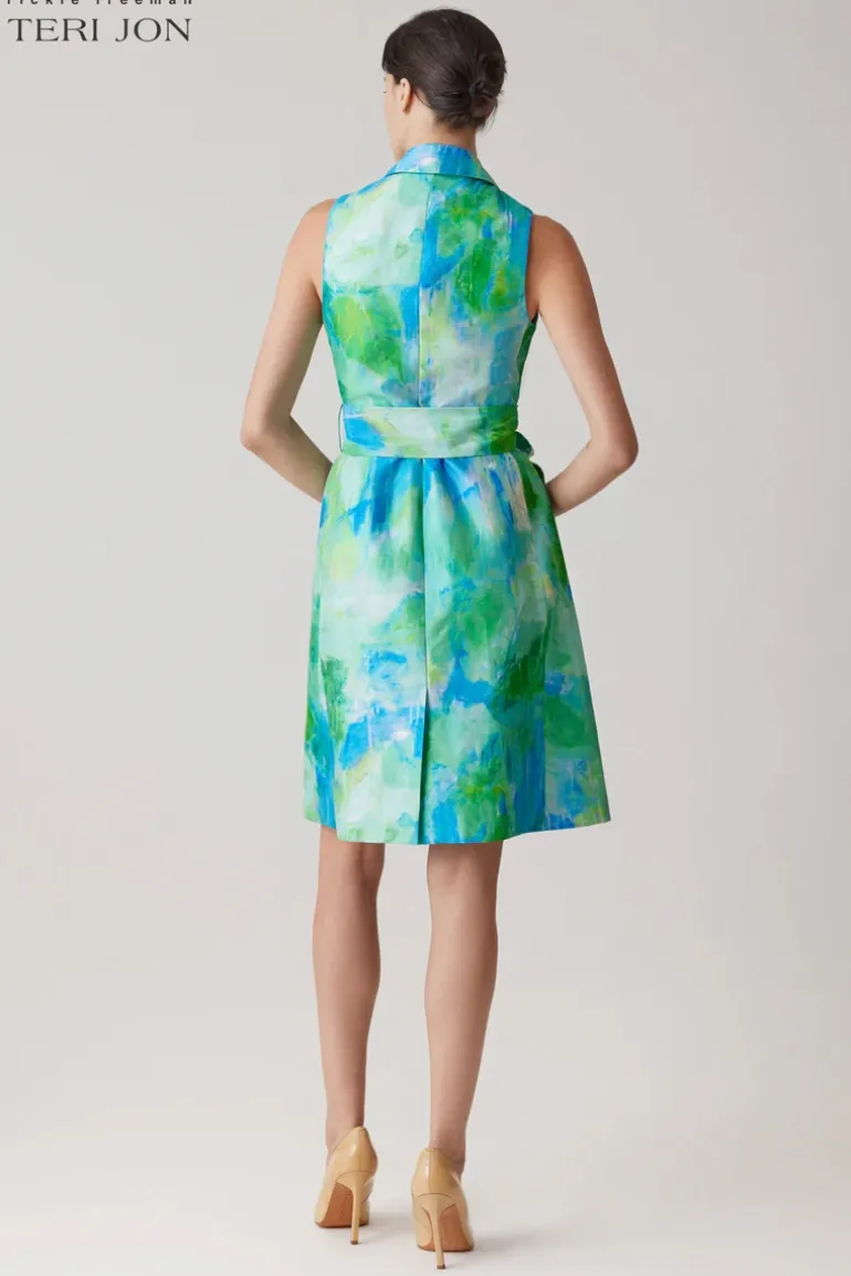 Jacquard Leaf Shirt Dress