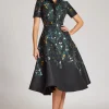 Jacquard Short Sleeve Shirt Dress
