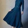 Knitted Pintuck Midi Dress
