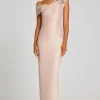 Metallic Jacquard Ruffle Gown