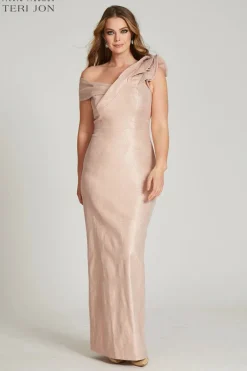 Metallic Jacquard Ruffle Gown