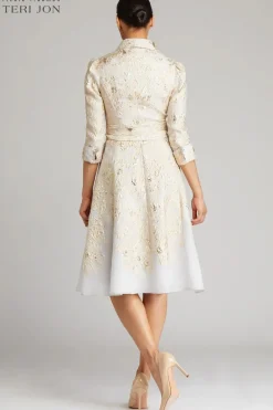 Metallic Jacquard Shirtdress