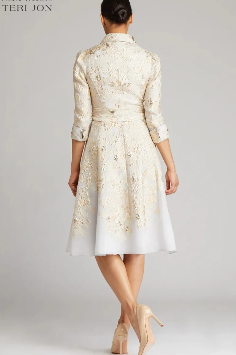 Metallic Jacquard Shirtdress