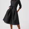 Metallic Tonal Jacquard Shirt Dress