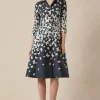 Mikado Butterfly Pattern Coat Dress