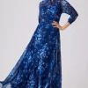 Mock Neck Chiffon Gown