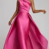 One Shoulder Stretch Gazar Gown