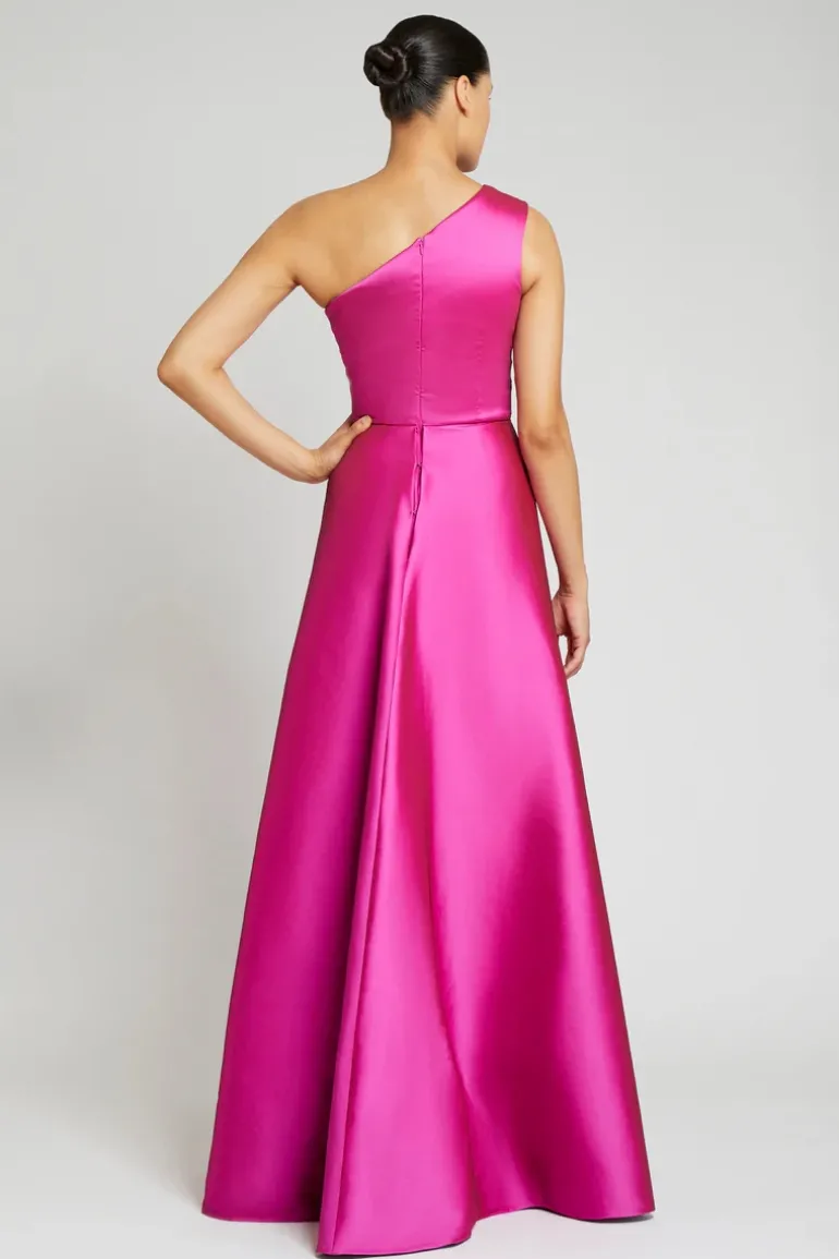 One Shoulder Stretch Gazar Gown