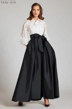 Organza Burnout Top With Taffeta Skirt