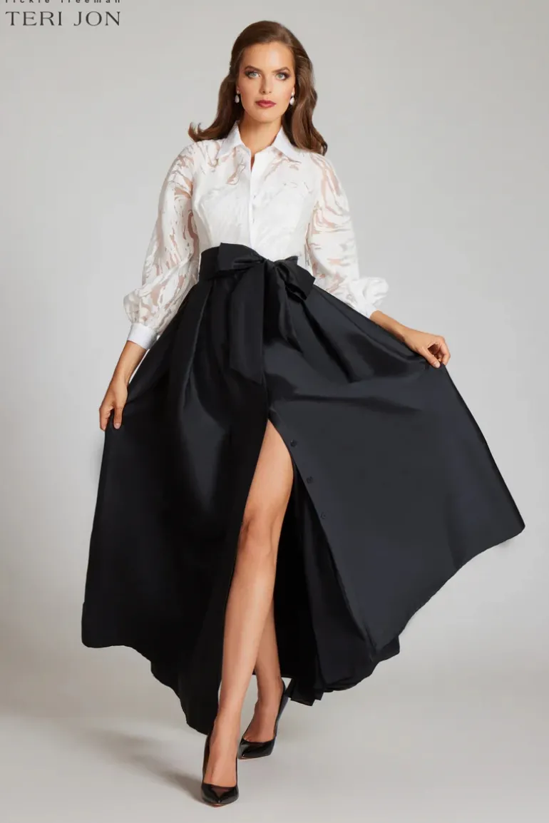 Organza Burnout Top With Taffeta Skirt