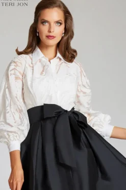 Organza Burnout Top With Taffeta Skirt