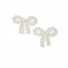 Pearl Bow Stud Earrings