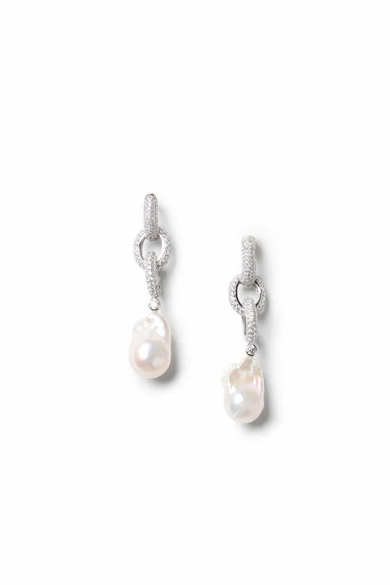 Pearl Link Drop Earrings