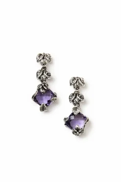 Pendant Earrings with Amethyst Crystal