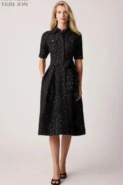 Polka Dot Short Sleeve Shirt Dress