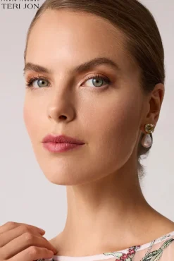 Prasiolite Pearl Drop Earrings