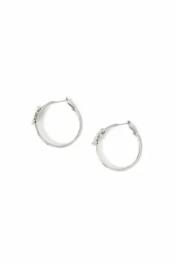 Rhinestone Flower Hoop Earrings