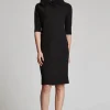 3/4 Sleeve Bow Neck Sheath Dress