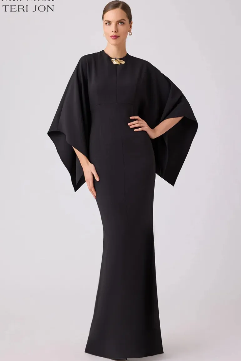 Stretch Crepe Kimono Day To Evening Gown
