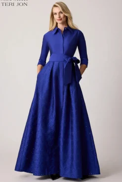 Taffeta Eyelet Shirt Waist Gown