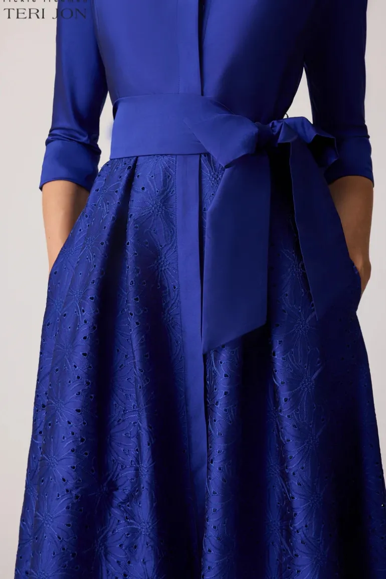 Taffeta Eyelet Shirt Waist Gown