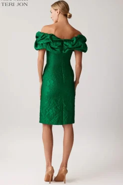 Textured Jacquard Crunch Off Sheath Dress