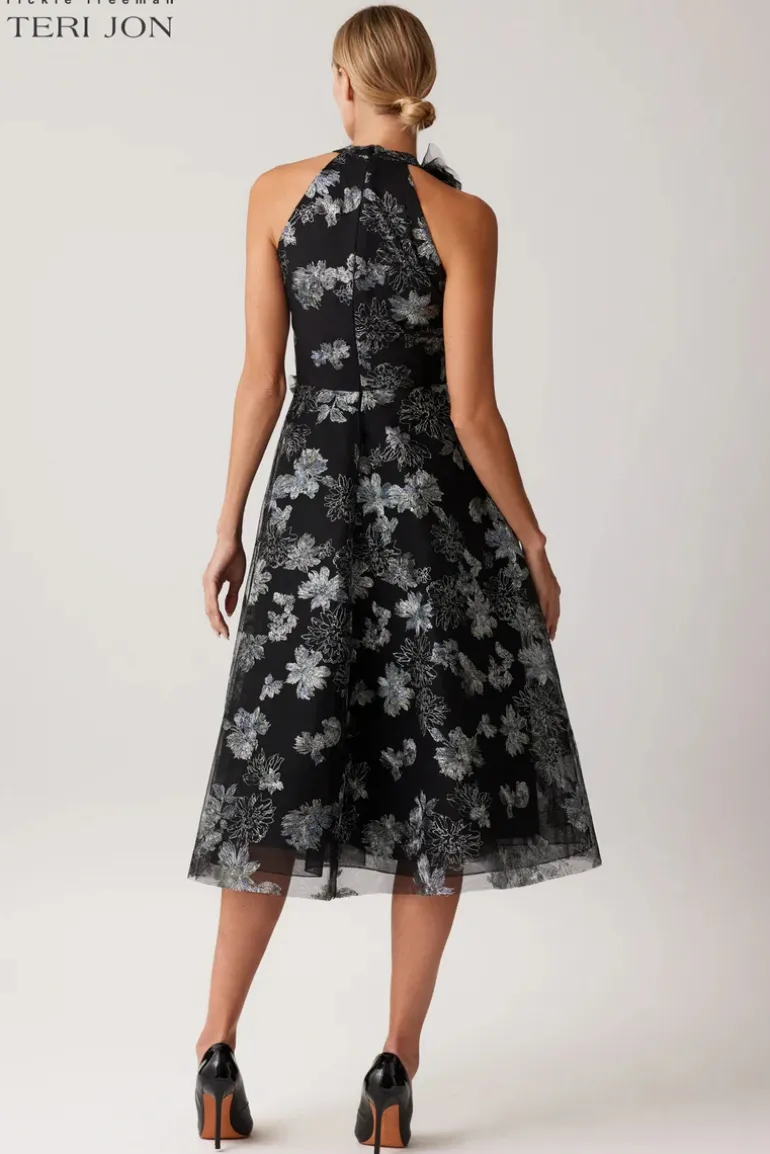 Tulle Metallic Embroidered Dress