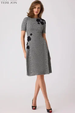 Tweed Appliqued Daytime Dress