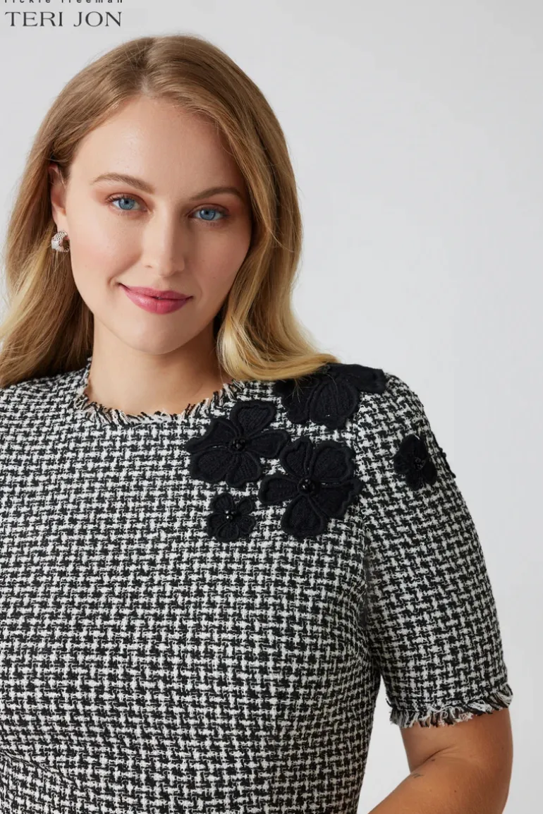 Tweed Appliqued Daytime Dress