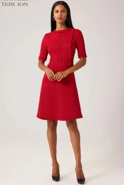 Tweed Dress with Metallic Trim