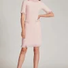 Tweed Fringe Bead Trim Pocket Dress