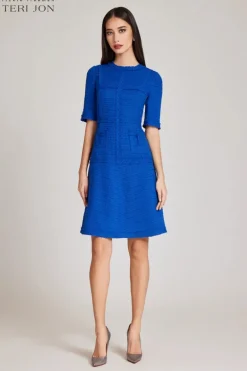 Tweed Geometric Stripe Dress
